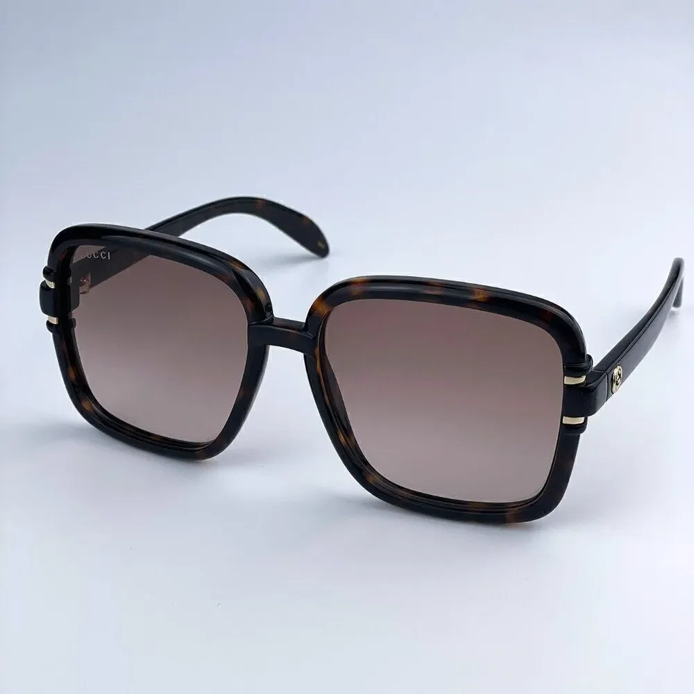 SALE! NEW Gucci GG1066S 002 Havana Brown Gradient Butterfly Women Sunglasses